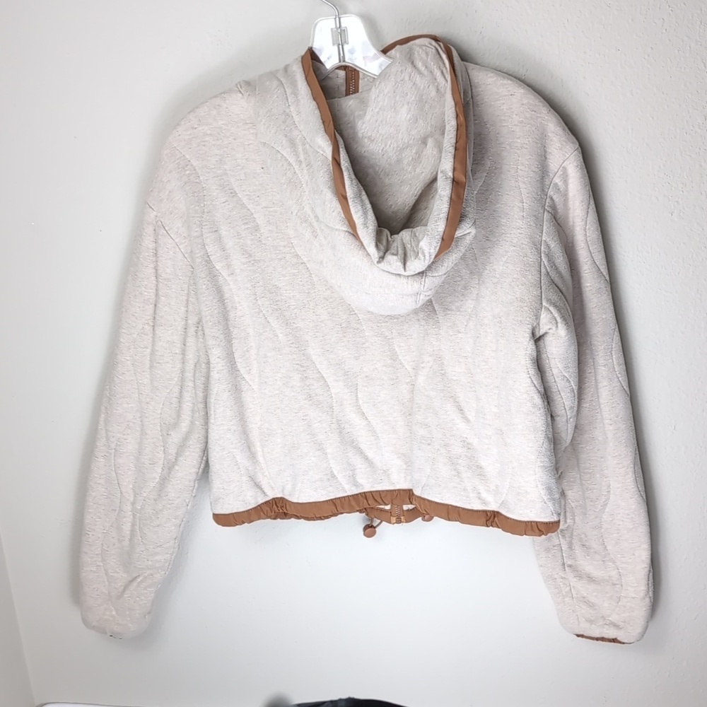 Spiritual Gangster Hooded Jacket Women's XS Cream Brown Sweatshirt TOWER SHELF 2 - Picture 13 of 16